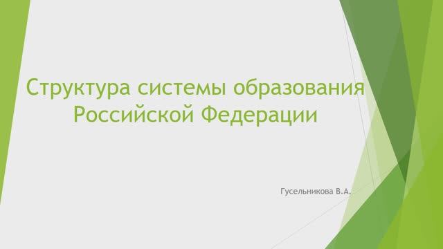 Структура системы образования Российской федерации смотреть онлайн