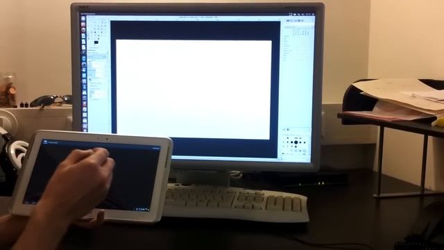 Using an Android tablet to paint in GIMP [like a real graphics tablet] смотреть онлайн