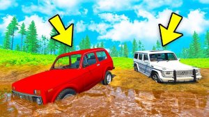 ЧТО КРУЧЕ? НИВА ПРОТИВ ГЕЛИКА В ИСПЫТАНИЯХ НА БОЛОТЕ ИЗ ГРЯЗИ! БЕЗУМНЫЙ ОФФРОАД В BeamNG.drive