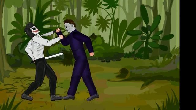 jeff the killer vs Michel maers(AT2) /рисуем мультфильмы 2/ смотреть онлайн