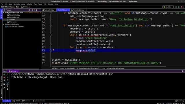 Discord Bots in Python Tutorial #8 - Der Discord Wichtel Bot - User finden, Channeltypen und Mentio смотреть онлайн