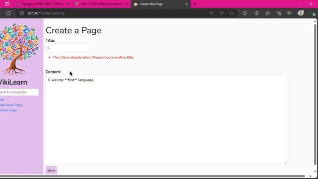 CS50W Project 1 - Wiki смотреть онлайн