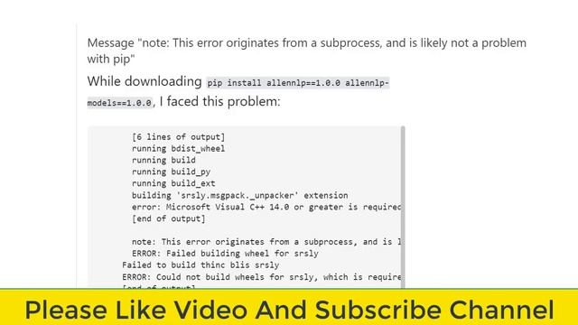 How to fix error: subprocess-exited-with-error in Python смотреть онлайн
