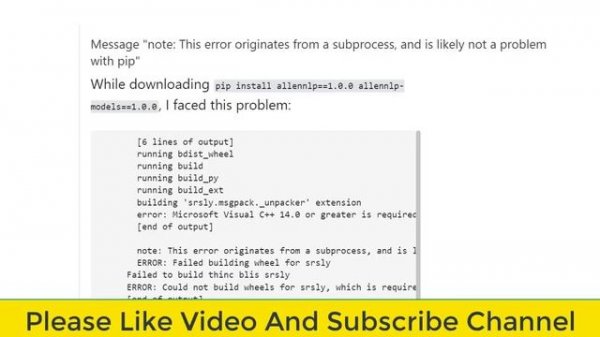 How to fix error: subprocess-exited-with-error in Python