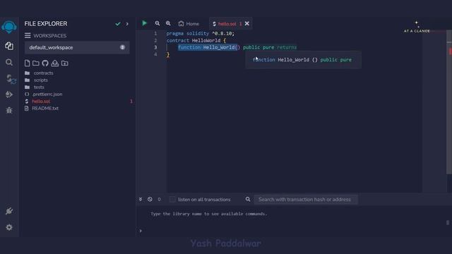 Hello World Program in Solidity Programming Language | At A Glance! | Blockchain | #blockchain #cod смотреть онлайн