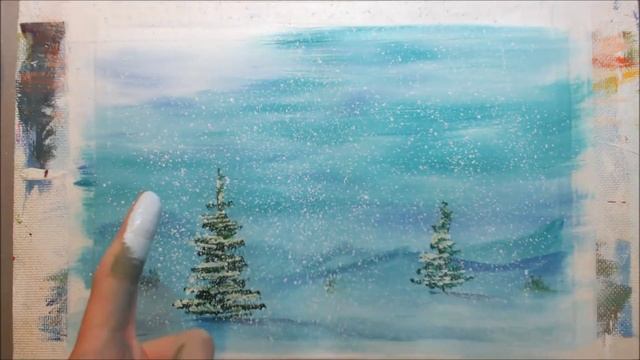 КАК нарисовать падающий СНЕГ гуашью смотреть онлайн