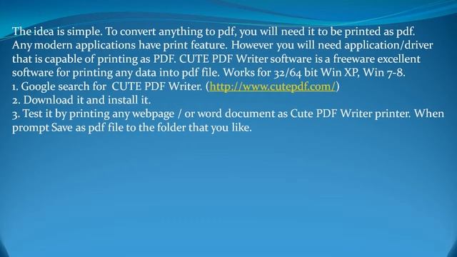 Free - Save As PDF : excel, word, office, photos, images, web pages, reports, any data - pt1of2 смотреть онлайн