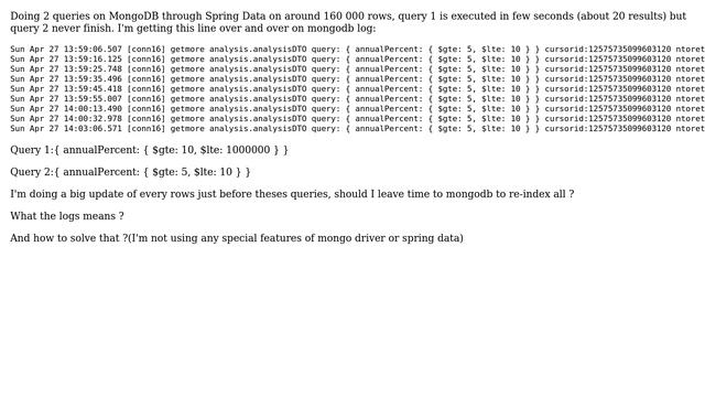 SpringData MongoDB - infinite getmore on mongo logs смотреть онлайн