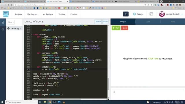 Pygame: Pong, bonus - adding scorekeeping text смотреть онлайн