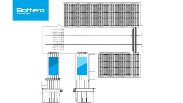 Bottero SHUTTLE 660ETR Шатловая складская система хранения и перемещения стекла смотреть онлайн