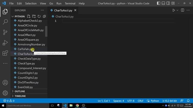 Python Program to Convert Characters into ASCII смотреть онлайн