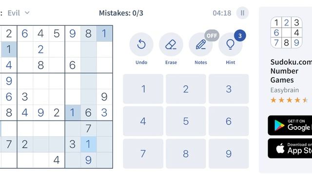 Sudoku Evil - sudoku.com - 6 octobre 2023 смотреть онлайн