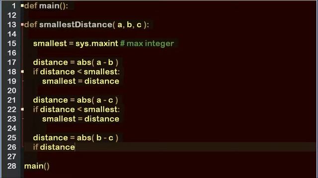 smallest distance between numbers in python ? смотреть онлайн