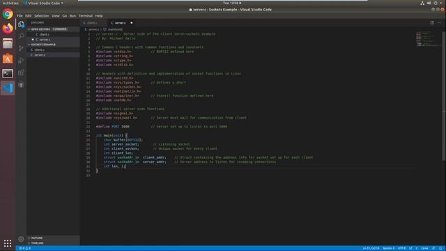 Sockets in C (Sample code) смотреть онлайн