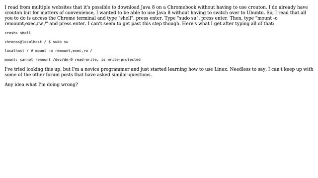 Unix & Linux: Trying to run Java 8 on ChromeOS but keep running into error message смотреть онлайн
