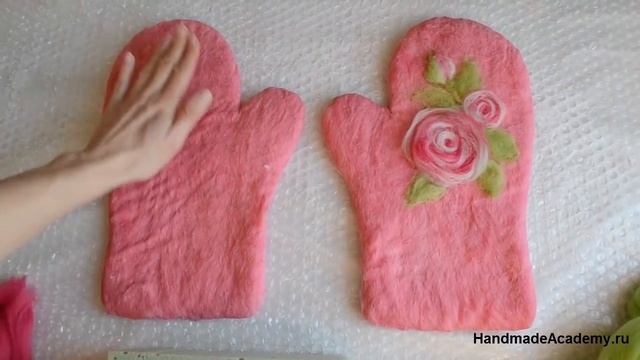 ▬►Как Свалять ВАРЕЖКИ своими руками - мастер класс. Handmade смотреть онлайн
