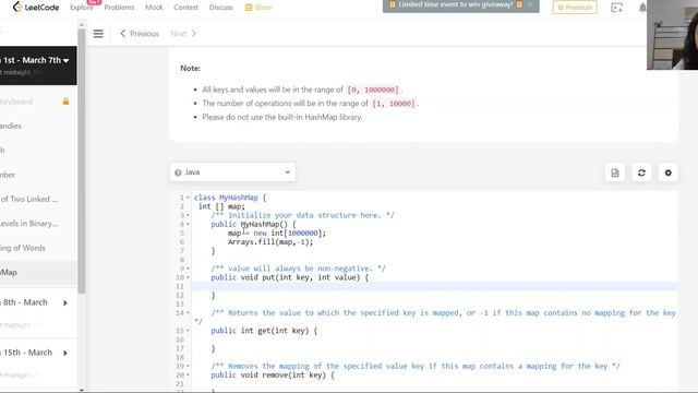 March 2021 Day 7 LeetCode challenge | 706. Design HashMap смотреть онлайн