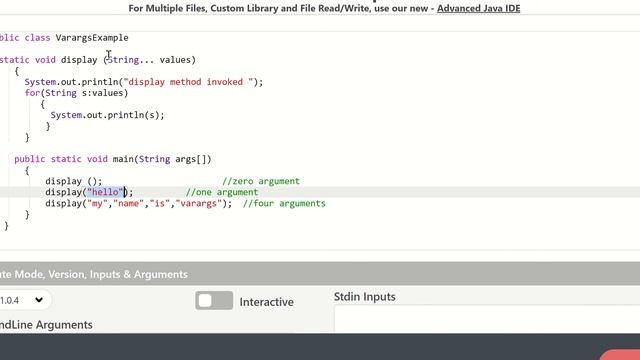 VARARGS in JAVA смотреть онлайн