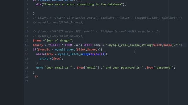 MySQL Video 8: mysqli real escape string part 2 смотреть онлайн