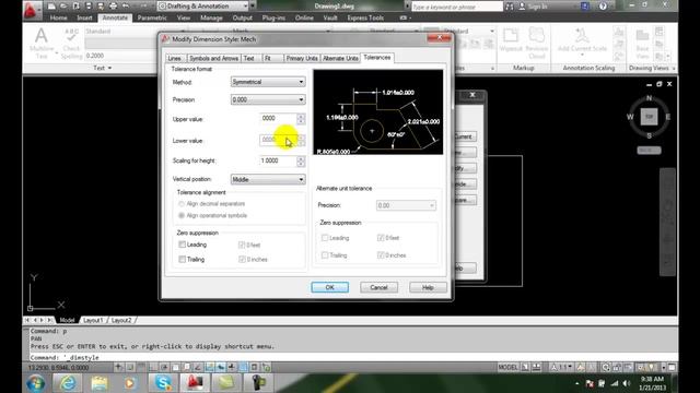 AutoCAD II 19-4 Symmetrical Tolerance Method смотреть онлайн