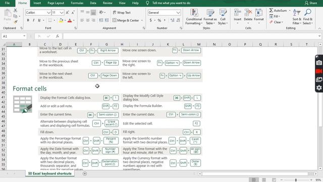 List of 50 Useful Excel Shortcuts for You to Know for Mac | A Look at The Cheat Sheet from Microsof смотреть онлайн