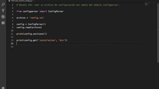 Python 3 - Receta 235: Leer un Archivo de Configuración por Medio del Módulo configparser смотреть онлайн