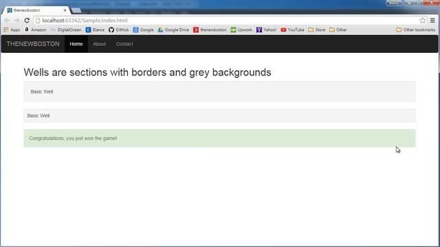 Bootstrap Tutorial for Beginners - 9 - Wells and Alert Boxes смотреть онлайн