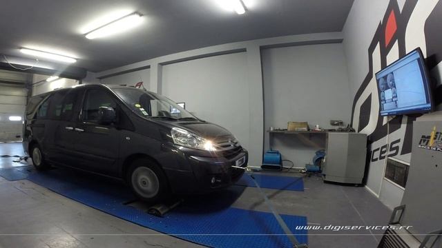 Citroen Jumpy 2.0 HDI 128cv Reprogrammation Moteur @ 191cv Digiservices Paris 77 Dyno смотреть онлайн