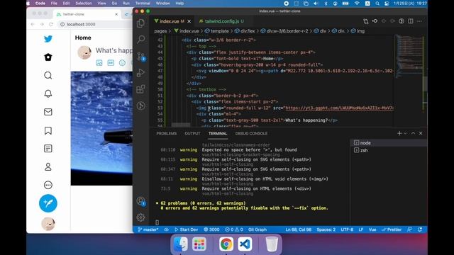 TWITTER UI with Tailwind CSS and Nuxt.js (Vue.js) | CODING TIME LAPSE смотреть онлайн