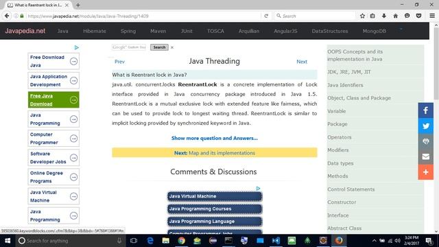 What is Reentrant lock in Java?
| javapedia.net смотреть онлайн
