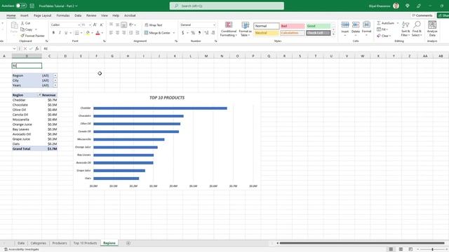 How to create an interactive Dashboard in Excel - PivotTables Tutorial Part 2 смотреть онлайн