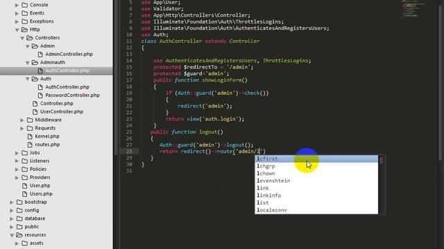 how to create admin login in laravel 5.2 path 5 смотреть онлайн