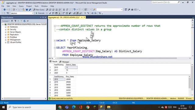 69.AGGREGATE FUNCTIONS - APPROX_DISTINCT_COUNT, COUNT, COUNT_BIG FUNCTIONS IN SQL - HINDI смотреть онлайн