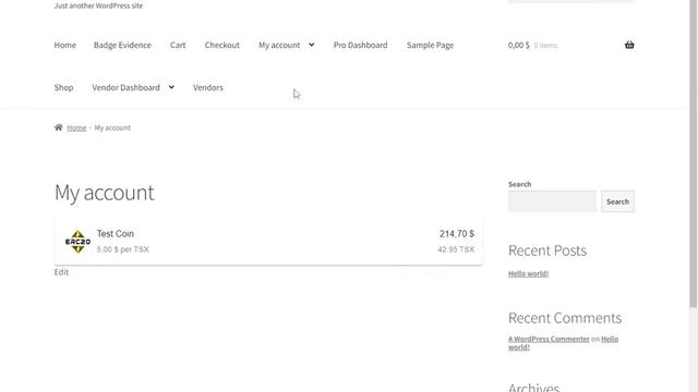 ERC20 Token Fiat Balance Shortcode Demo - WordPress Ethereum Wallet Plugin