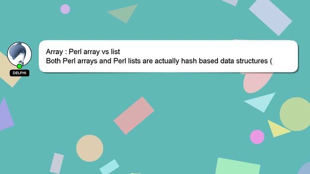 Array : Perl array vs list смотреть онлайн