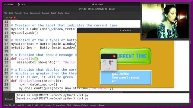 The button widget in tkinter - Python 3 - Displaying Current Time смотреть онлайн