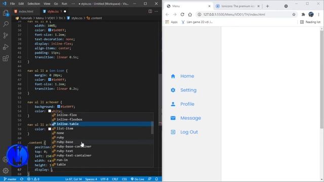 [Thiết Kế Web] Cách thiết kế Menu ẩn/hiện dùng HTML, CSS và Javascript đơn giản смотреть онлайн