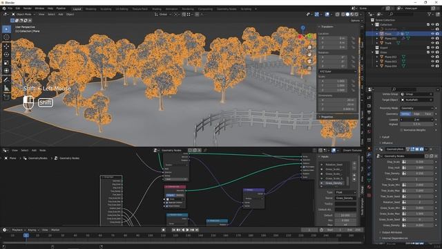 Simple Procedural Forest | Blender 3.3 geometry nodes смотреть онлайн