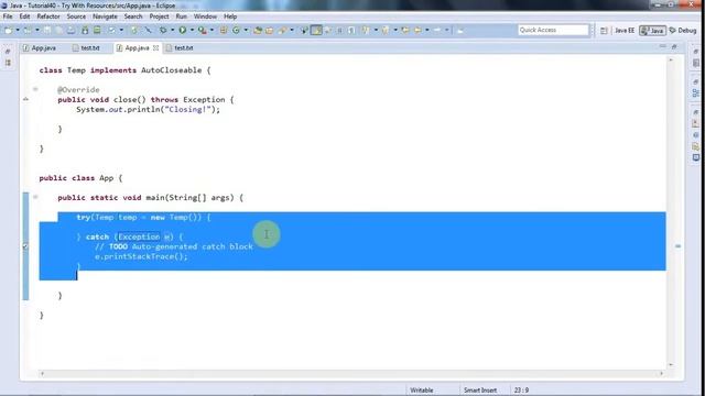 Tutorial 43 - Try with Resources смотреть онлайн