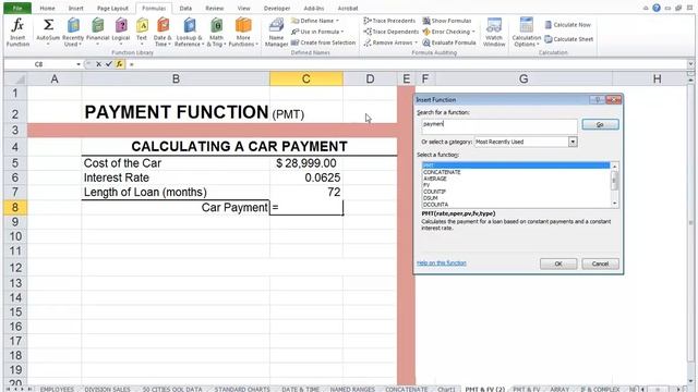 Using Excel's Insert Function Dialog Box смотреть онлайн