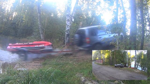 Экстримальный спуск лодки на Chevrolet Niva. Угол больше 45 смотреть онлайн