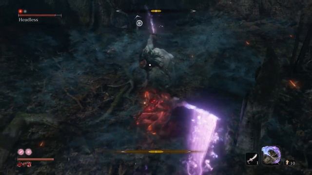 Sekiro - Headless with malcontent and sacred flame (no Kuro's Charm / Bell Demon) смотреть онлайн