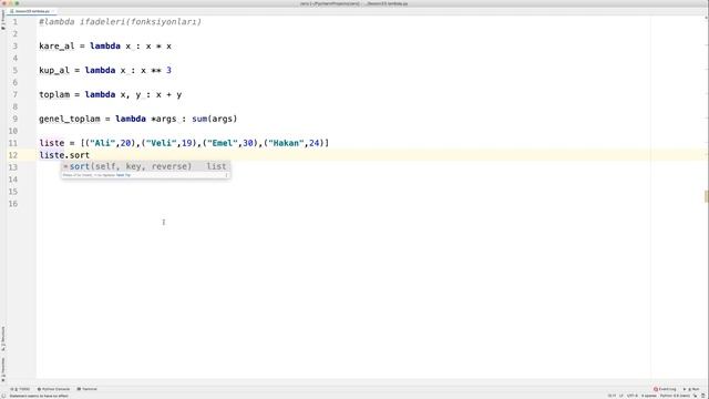 Sıfırdan Python Dersleri Ders: 33 Lambda Fonksiyonları смотреть онлайн