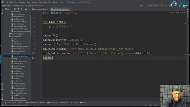 Python Practical - How to Open One Window from Another using Tkinter | Working With Multiple Window смотреть онлайн