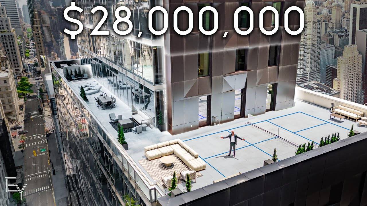 Inside a $28,000,000 NYC Apartment with a Private Pickle Ball Court! смотреть онлайн
