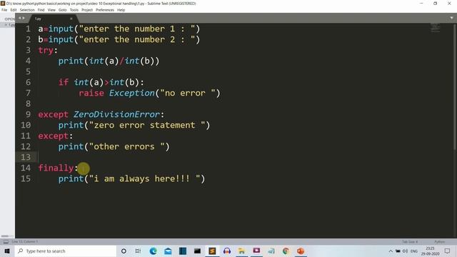 exception handling python basics series for beginners video 10 смотреть онлайн