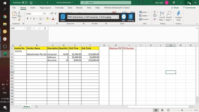 PDF Extraction to Excel Worksheet Automation (RPA) смотреть онлайн