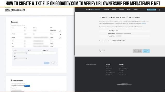 How to Create a .TXT File On Godaddy.com to verify URL Ownership for Mediatemple.net смотреть онлайн