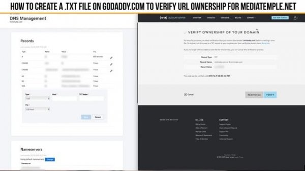 How to Create a .TXT File On Godaddy.com to verify URL Ownership for Mediatemple.net