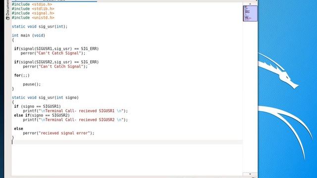 C Signals- SIGUSR example смотреть онлайн